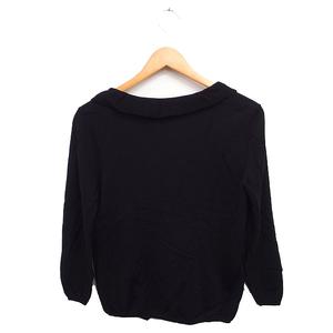 ラルフローレン RALPH LAUREN 国内正規品 フリル カーディガン 無地 ウール ニット L ブラック 黒 /FT15 レディース