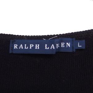 ラルフローレン RALPH LAUREN 国内正規品 フリル カーディガン 無地 ウール ニット L ブラック 黒 /FT15 レディース