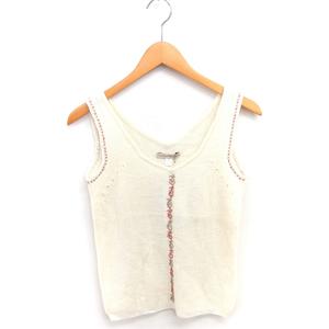 未使用品 ヒューマンウーマン HUMAN WOMAN タグ付き ベスト ニット プルオーバー ウール M アイボリー /TT  レディース