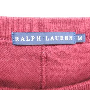 ラルフローレン RALPH LAUREN 国内正規品 トレーナー アップリケ ボートネック 綿 コットン 長袖 M 赤 レッド /TT レディース