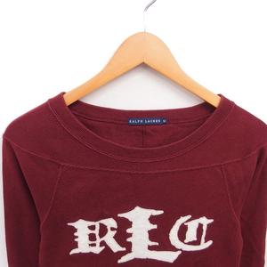 ラルフローレン RALPH LAUREN 国内正規品 トレーナー アップリケ ボートネック 綿 コットン 長袖 M 赤 レッド /TT レディース