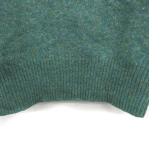 ラルフローレン RALPH LAUREN 国内正規品 ポニー ニット セーター クルーネック ウール リブ メランジ 長袖 L 緑 グリーン /NT18 レディース