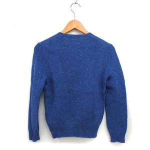 ラルフローレン RALPH LAUREN 国内正規品 クルーネック ニット セーター ウール ポニー メランジ リブ 長袖 L 青 ブルー /NT19 レディース