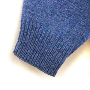 ラルフローレン RALPH LAUREN 国内正規品 クルーネック ニット セーター ウール ポニー メランジ リブ 長袖 L 青 ブルー /NT19 レディース