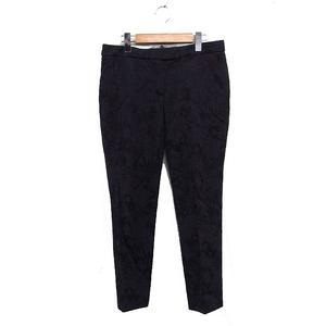 ブルックスブラザーズ BROOKS BROTHERS ジャガード テーパード パンツ 柄 コットン 綿 2 ブラック 黒 /FT21 レディース