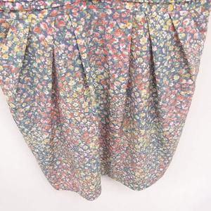 ラブレス LOVELESS ワンピース 花柄 タック ひざ丈 Vネック プルオーバー ノースリーブ 36 緑 グリーン オレンジ /TT レディース