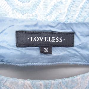 ラブレス LOVELESS ワンピース ひざ丈 ペイズリー柄 カットアウト プルオーバー ノースリーブ 36 ライトブルー 青 /TT レディース