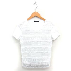 ラブレス LOVELESS カットソー Tシャツ 丸首 レース 綿 コットン 半袖 36 ホワイト 白 /TT レディース