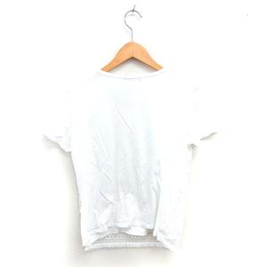 ラブレス LOVELESS カットソー Tシャツ 丸首 レース 綿 コットン 半袖 36 ホワイト 白 /TT レディース
