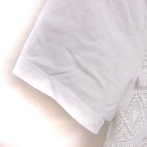ラブレス LOVELESS カットソー Tシャツ 丸首 レース 綿 コットン 半袖 36 ホワイト 白 /TT レディース