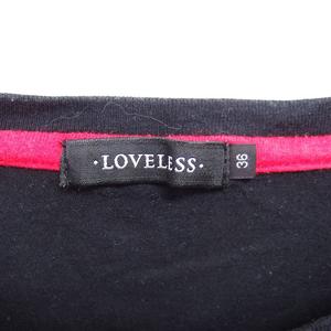 ラブレス LOVELESS チュニック ワンピース レース ボートネック スリット 半袖 36 黒 ブラック /TT レディース