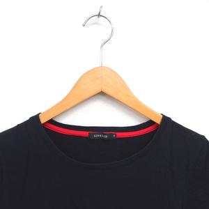 ラブレス LOVELESS チュニック ワンピース レース ボートネック スリット 半袖 36 黒 ブラック /TT レディース