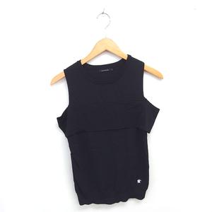 ラブレス LOVELESS ベスト ニット 刺繍 ワンポイント プルオーバー 薄手 36 黒 ブラック /TT レディース