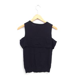 ラブレス LOVELESS ベスト ニット 刺繍 ワンポイント プルオーバー 薄手 36 黒 ブラック /TT レディース