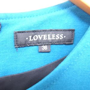 ラブレス LOVELESS ワンピース タック フレア ロング プルオーバー 厚手 ノースリーブ 36 ターコイズブルー /TT レディース