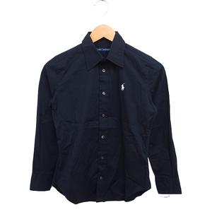 ラルフローレン RALPH LAUREN 国内正規品 ロゴマーク刺繍 シャツ 長袖 コットン 綿 7 ブラック 黒 /FT5 レディース