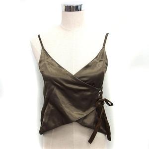 ラブレス LOVELESS サテン キャミコルセット ビスチェ レースアップ バックロング 34 カーキ /NT24 レディース