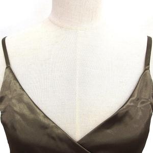 ラブレス LOVELESS サテン キャミコルセット ビスチェ レースアップ バックロング 34 カーキ /NT24 レディース