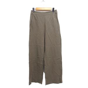 イエナ IENA リネン ワイド パンツ 無地 フルレングス 38 カーキ /FT21 レディース