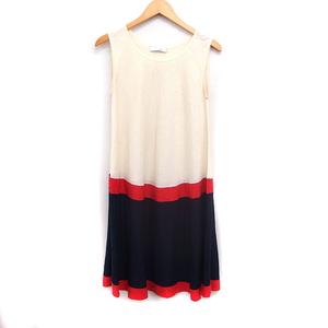 ノット KNOTT トゥモローランド シルク ニット ワンピース ロング丈 ノースリーブ 配色 1 アイボリー 白 ネイビー 紺 /FT16 レディース