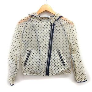ジョンガリアーノ JOHN GALLIANO 子供服 レインコート パーカー ラグランスリーブ ロゴプリント ライダース風 シアー 12 ベージュ /NT4 キッズ