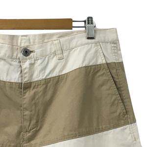 アールニューボールド R.NEWBOLD パンツ ワイド ハーフ ショート ロールアップ バイカラー L ベージュ 茶 ブラウン メンズ