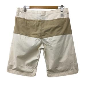 アールニューボールド R.NEWBOLD パンツ ワイド ハーフ ショート ロールアップ バイカラー L ベージュ 茶 ブラウン メンズ