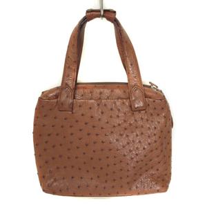 オーストリッチレザー ブラウンハンドバッグ