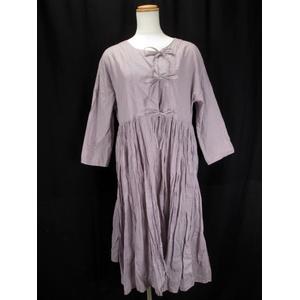 コンジェペイエ アデュートリステス Conges Payes Adieu Tristesse ワンピース フレア リボン ギャザー 紫 レディース 176 ベクトルパーク