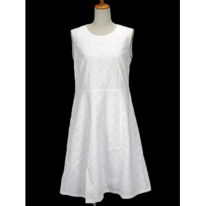 アマカ Amaca ワンピース フレア ペイズリー 刺繍 ノースリーブ 40 白 ホワイト レディース 176 ベクトルパーク