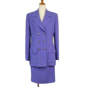 セリーヌ CELINE スーツ ジャケット ダブル スカート ウール 38  