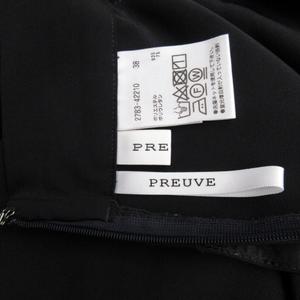プルーヴ PREUVE パンツ ワイド ハイウエスト レースアップ 38 紺 