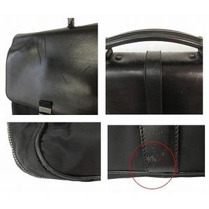 プラダ PRADA バッグ ビジネス ブリーフケース レザー ナイロン 黒 ブラック メンズ