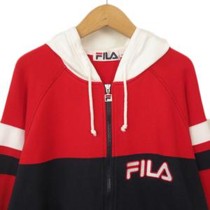 ビンテージFILA ジップアップジャケット レッド 90s vintage FILA zip up ジップアップ ブルゾン - メルカリ