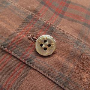 キース KEITH シャツ チェック 長袖 コットン 40 茶 ブラウン 