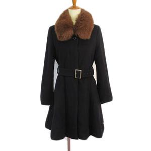 トランテアンソンドゥモード ファー付き コート ネイビー 値下げ】31