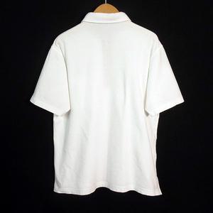 ダックス DAKS ポロシャツ 鹿の子 ワンポイント 刺繍 半袖 L 白 ホワイト メンズ