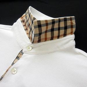 ダックス DAKS ポロシャツ 鹿の子 ワンポイント 刺繍 半袖 L 白 ホワイト メンズ