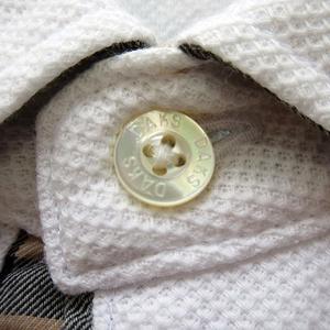 ダックス DAKS ポロシャツ 鹿の子 ワンポイント 刺繍 半袖 L 白 ホワイト メンズ