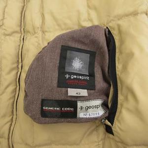 ジェオスピリット Geospirit コート ダウン ジャケット リバーシブル 42 ベージュ 茶 レディース
