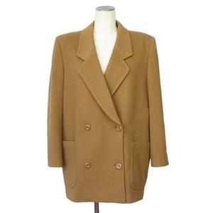 バーバリーズ Burberrys 90s ジャケット コート ダブル ウール カシミヤ 7 茶 レディース