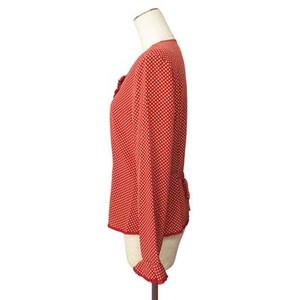 ケティ KETTY ブラウス シャツ ドット柄 リボン レース M 赤 レディース