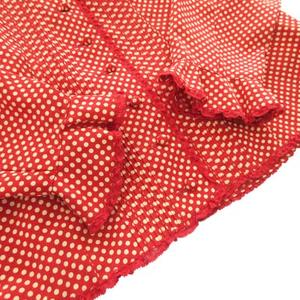 ケティ KETTY ブラウス シャツ ドット柄 リボン レース M 赤 レディース