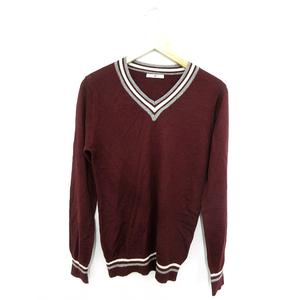 ハレ Hare セーター ニット 長袖 M ワインレッド As54 メンズ 189
