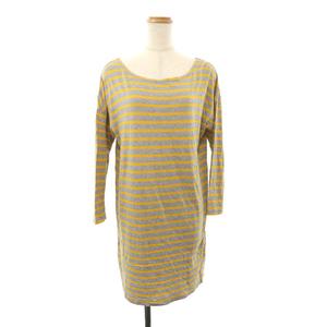 ジャーナルスタンダード レリューム Journal Standard Relume ワンピース Aライン ミニ ボートネック ボーダー コットン 七分袖 F 黄色 イエロー Ms レディース 1 ベクトルパーク