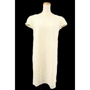 フレディ Fredy Couleur ワンピース ボートネック ロング ミモレ 総柄 総レース 総裏地 半袖 38 白 ホワイト M3o レディース 1 ベクトルパーク