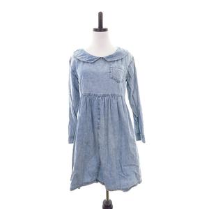 オリーブデオリーブ Olive Des Olive ワンピース ミニ 長袖 無地 青 ブルー Ck レディース 192 ベクトルパーク