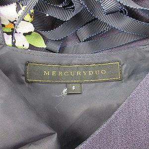 マーキュリーデュオ Mercuryduo ワンピース ミニ 七分袖 花柄 F 紺 ネイビー M1 レディース 192 ベクトルパーク