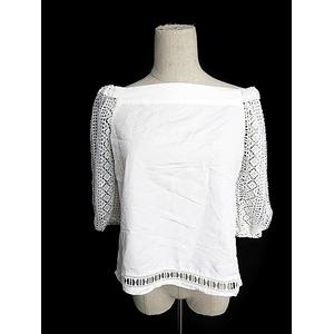 ジーナシス Jeanasis ブラウス オフショルダー 五分袖 レース F 白 ホワイト m レディース 193 ベクトルパーク