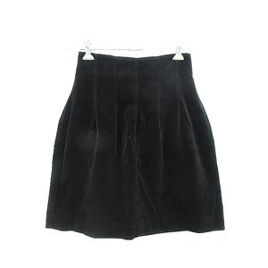 フェンディ FENDI スカート フレア ひざ丈 ベロア 40 黒 ブラック /CT 